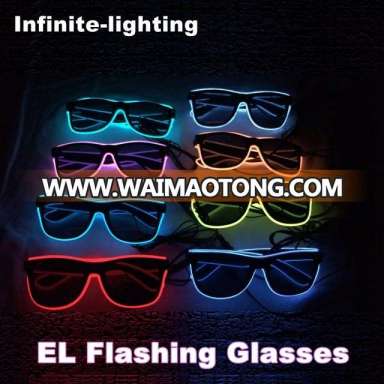 EL Wire Glow Sunglasses Led DJ Bright Light Safety Light Up Multicolor Frame sound activated sunglasses